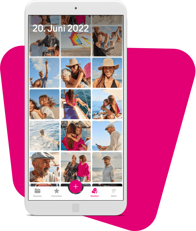 Screenshot aus der MagentaCloud App: Bildergalerie.